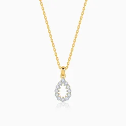 Gold Oval Aura Lab Grown Diamond Pendant