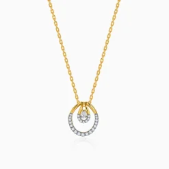 Gold Oval Aura Lab Grown Diamond Pendant