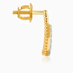 Gold Oval Gleam Lab Grown Diamond Earrings