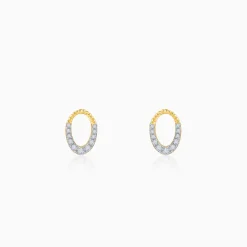 Gold Oval Gleam Lab Grown Diamond Earrings