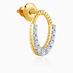 Gold Oval Gleam Lab Grown Diamond Earrings