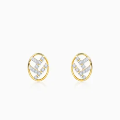 Gold Oval Lab Grown Diamond Stud Earrings