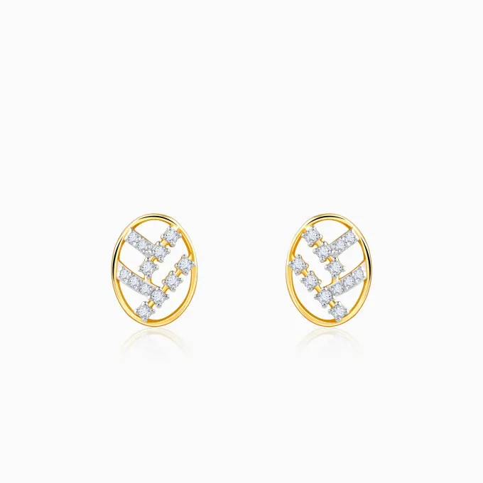 Gold Oval Lab Grown Diamond Stud Earrings