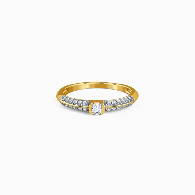 Gold Pave Lab Grown Diamond Ring