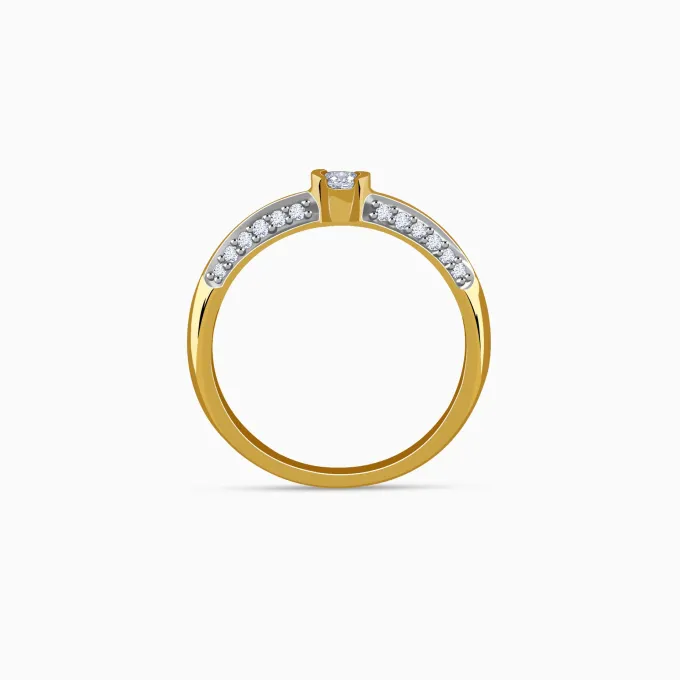 Gold Pave Lab Grown Diamond Ring