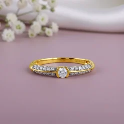 Gold Pave Lab Grown Diamond Ring