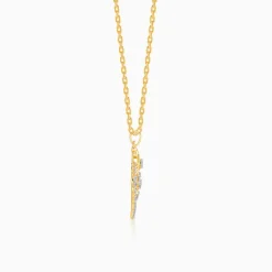 Gold Peacock Dance Lab Grown Diamond Pendant