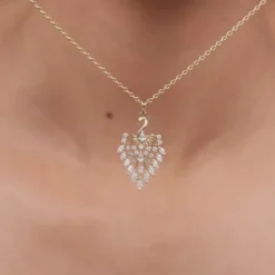 Gold Peacock Dance Lab Grown Diamond Pendant