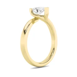 Gold Pear Solitaire Diamond Ring