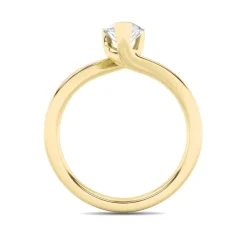 Gold Pear Solitaire Diamond Ring