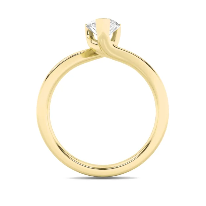 Gold Pear Solitaire Diamond Ring