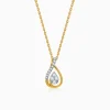 Gold Pear Within Lab Grown Diamond Pendant