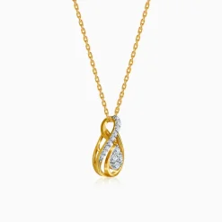Gold Pear Within Lab Grown Diamond Pendant