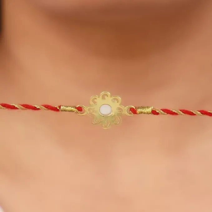 Gold Pearl Love Rakhi