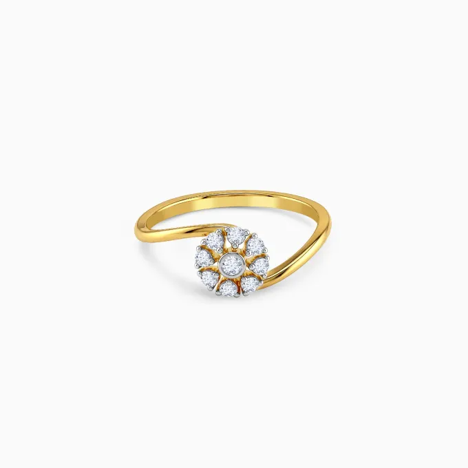 Gold Petal Confluence Lab Grown Diamond Ring (Size 12)