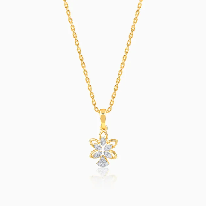 Gold Petal Grace Lab Grown Diamond Pendant