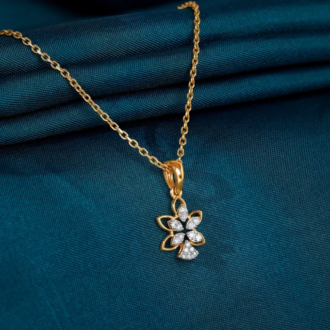 Gold Petal Grace Lab Grown Diamond Pendant