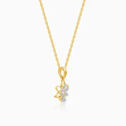 Gold Petal Grace Lab Grown Diamond Pendant