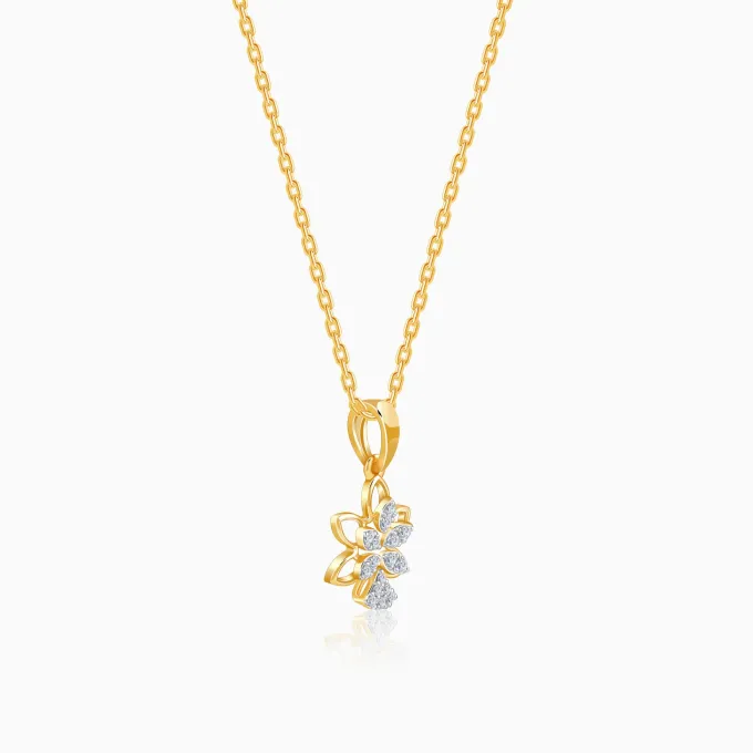 Gold Petal Grace Lab Grown Diamond Pendant