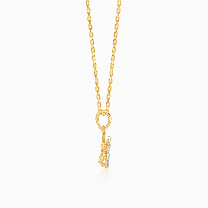 Gold Petal Grace Lab Grown Diamond Pendant