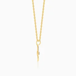 Gold Petal Sparkle Lab Grown Diamond Pendant