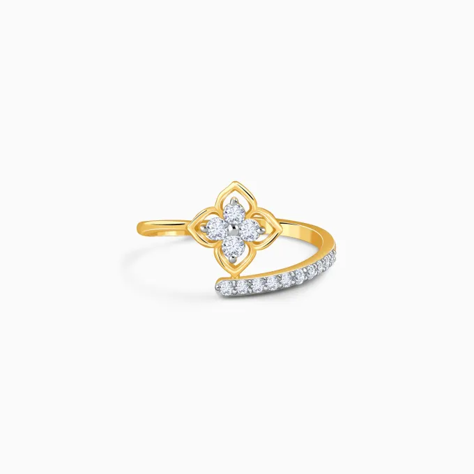 Gold Petal Spirit Lab Grown Diamond Ring