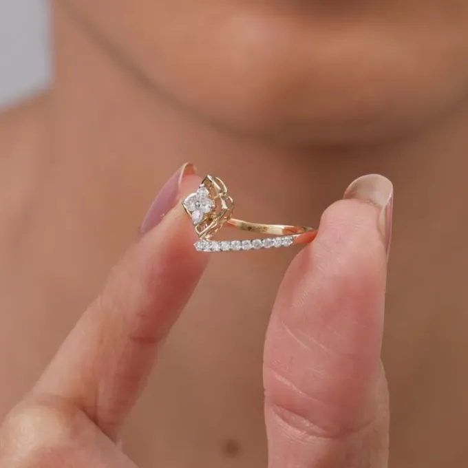 Gold Petal Spirit Lab Grown Diamond Ring