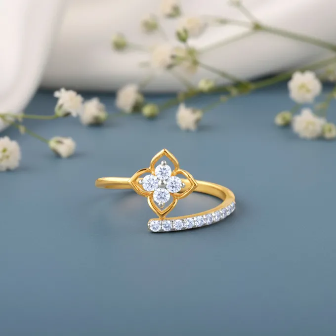 Gold Petal Spirit Lab Grown Diamond Ring