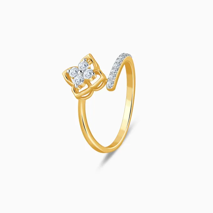 Gold Petal Spirit Lab Grown Diamond Ring