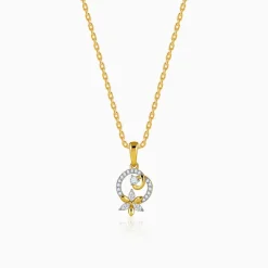 Gold Petal Whisper Lab Grown Diamond Pendant