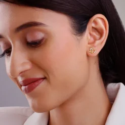 Gold Petioles Diamond Studs
