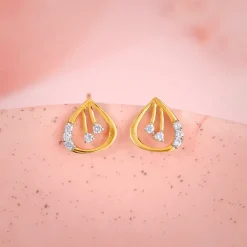 Gold Plucky Lab Grown Diamond Earrings