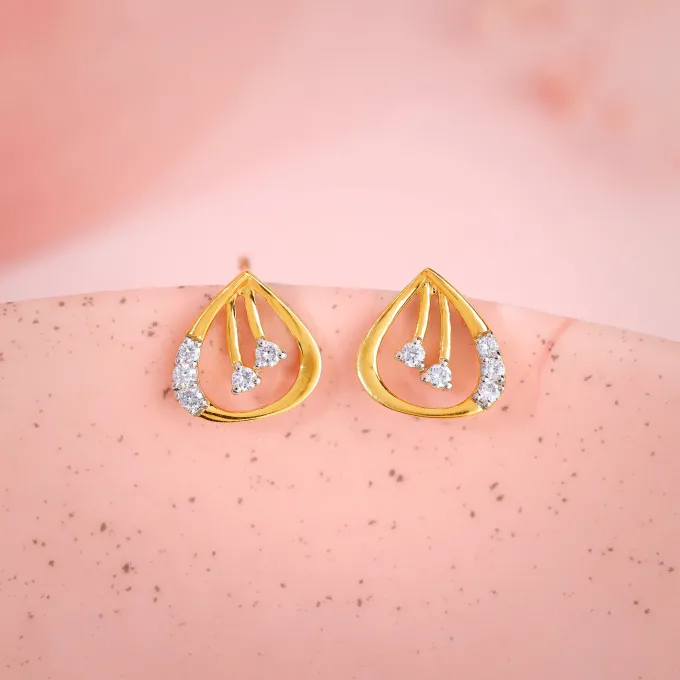 Gold Plucky Lab Grown Diamond Earrings