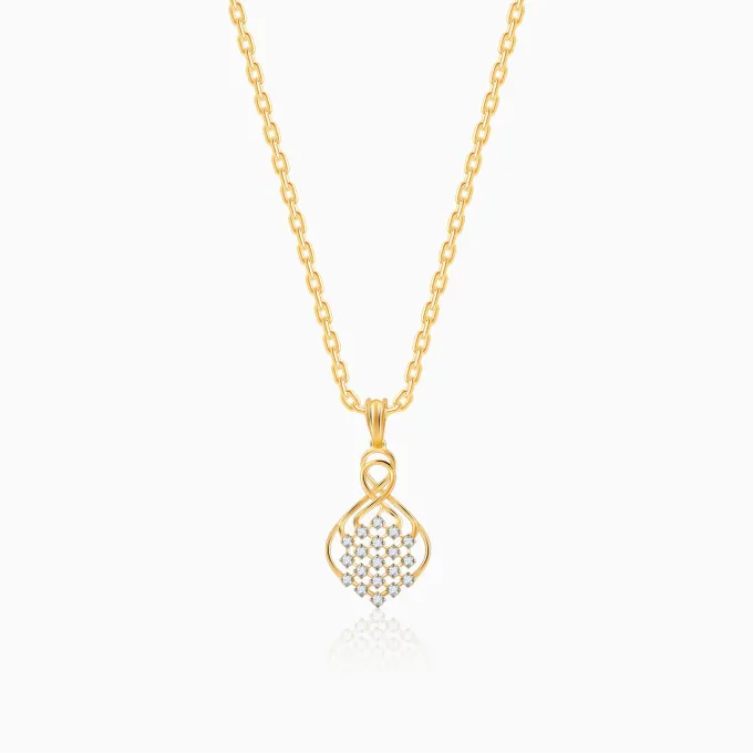 Gold Poire Diamond Pendant