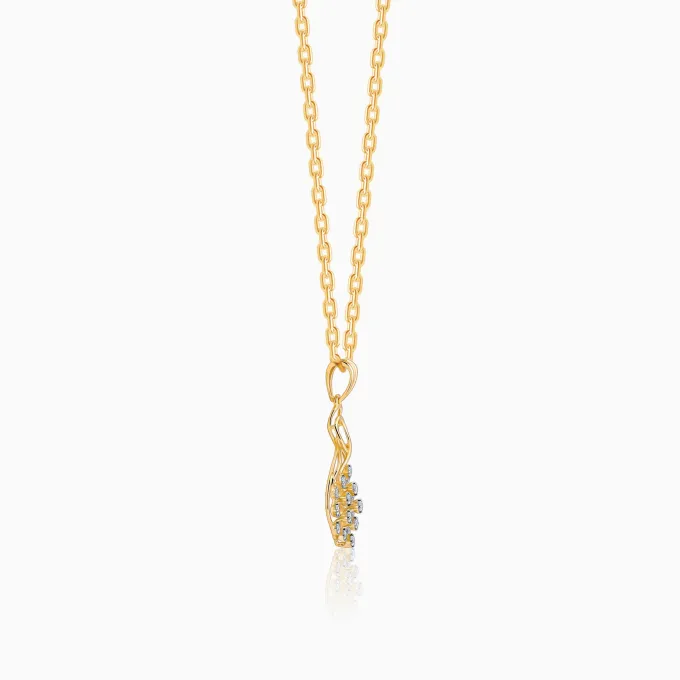 Gold Poire Diamond Pendant