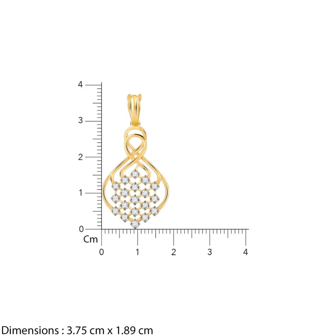 Gold Poire Diamond Pendant