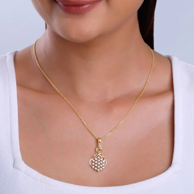 Gold Poire Diamond Pendant