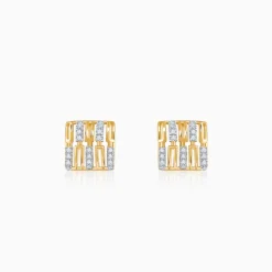 Gold Princess Lab Grown Diamond Stud Earrings