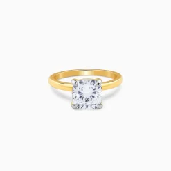 Gold Princess-cut Solitaire Lab Grown Diamond Ring
