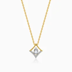 Gold Prism Poise Lab Grown Diamond Pendant