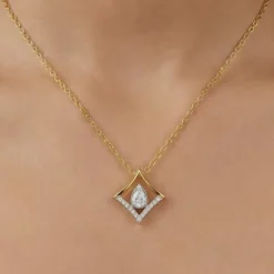 Gold Prism Poise Lab Grown Diamond Pendant