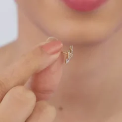 Gold Quadrado Diamond Earrings