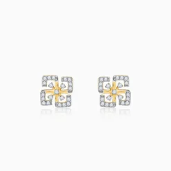 Gold Quadrado Diamond Earrings