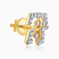 Gold Quadrado Diamond Earrings