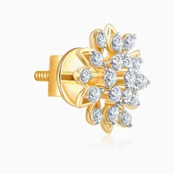 Gold Radiant Blossom Diamond Earrings