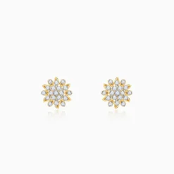 Gold Radiant Blossom Diamond Earrings
