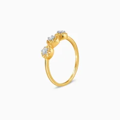 Gold Radiant Circles Lab Grown Diamond Ring