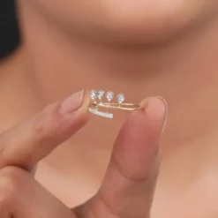 Gold Radiant Drops Lab Grown Diamond Ring