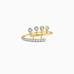 Gold Radiant Drops Lab Grown Diamond Ring