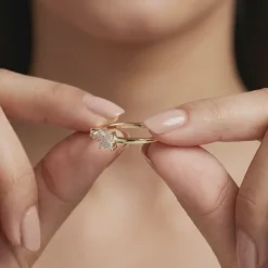 Gold Radiant Petaline Lab Grown Diamond Ring (Size 12)